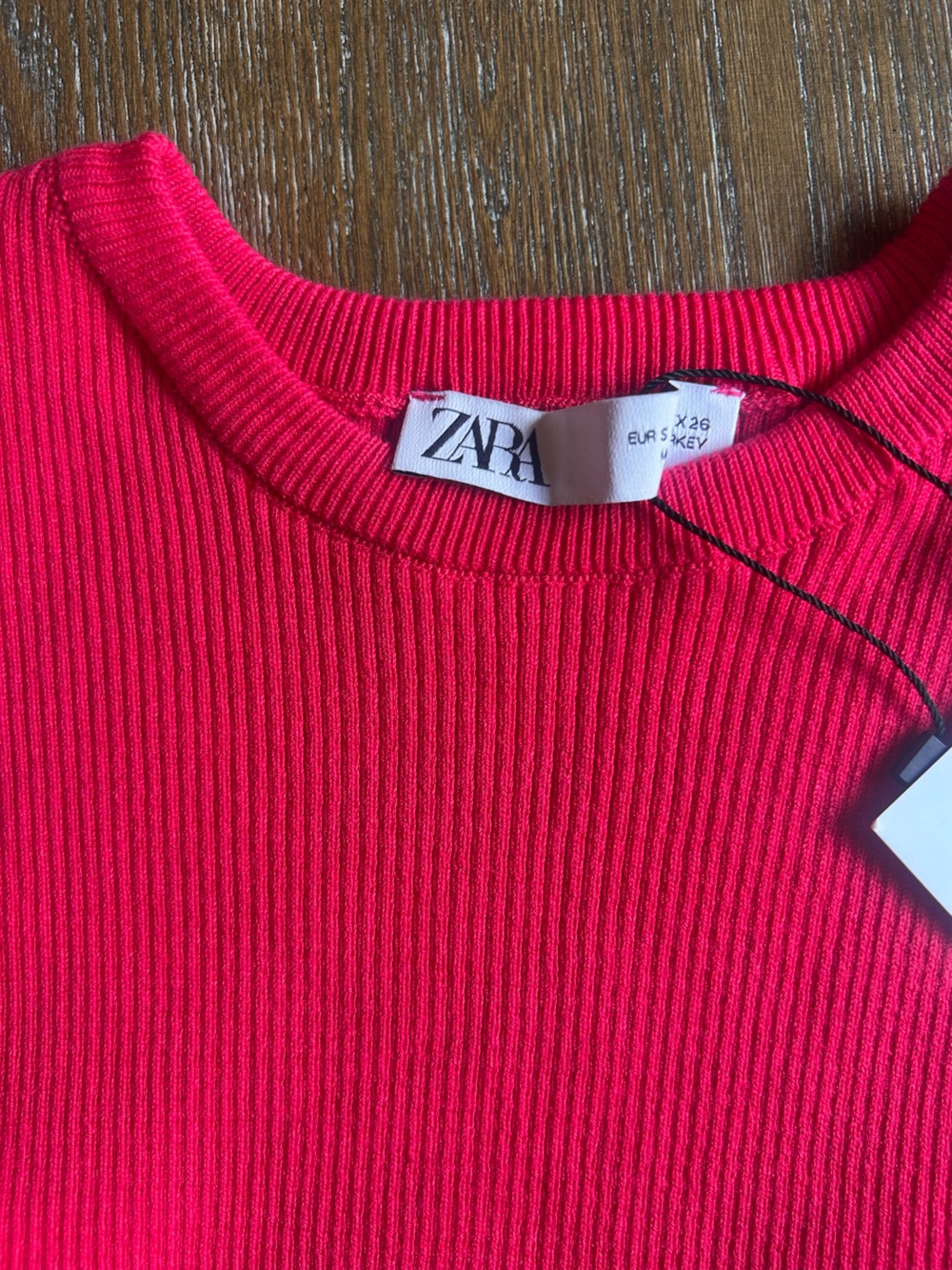 Zara Girls Bright Pink Ribbed Tie-Side Cropped Tank - Picture 2 of 6